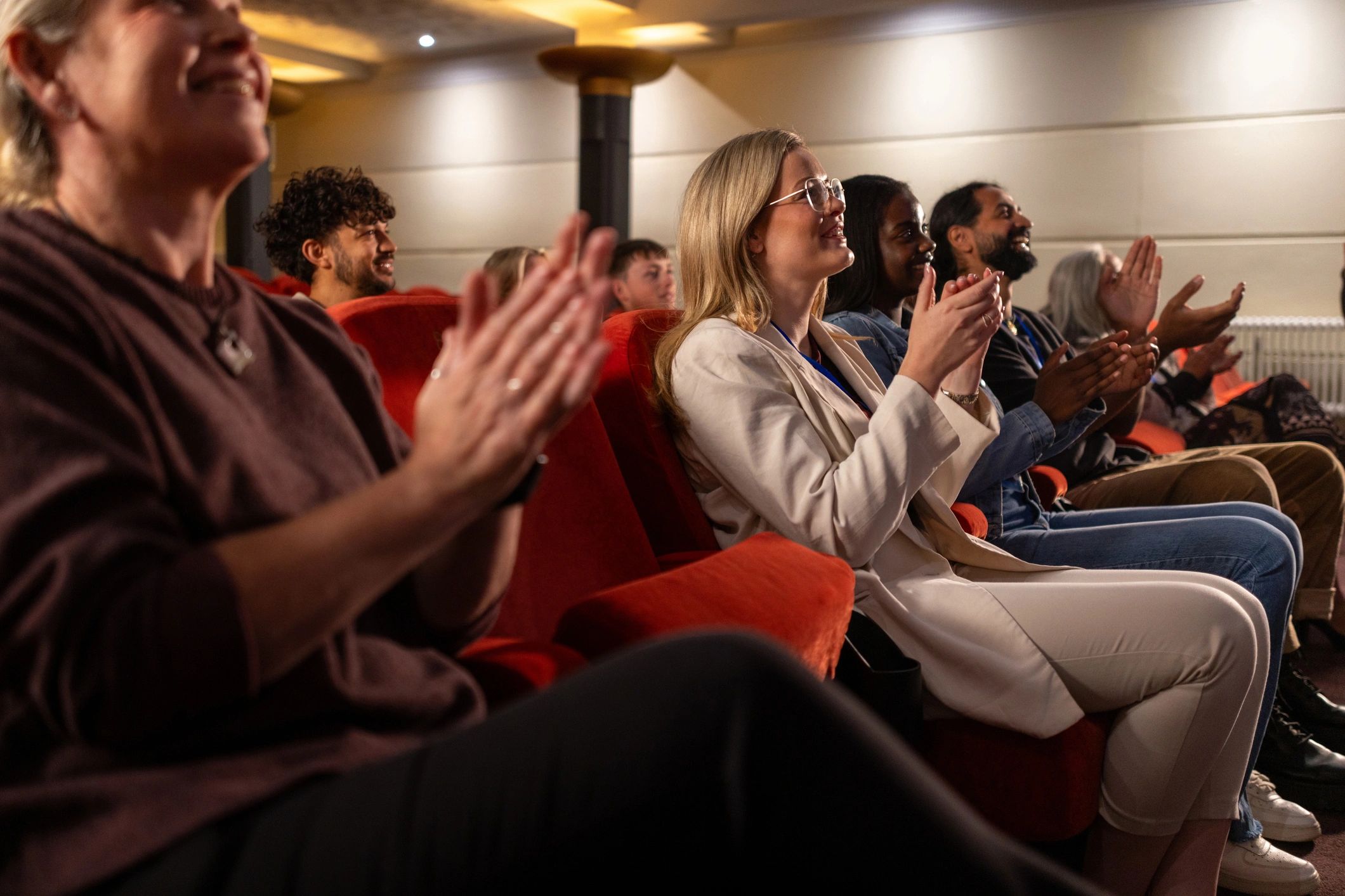 Audience watching a keynote at a business event